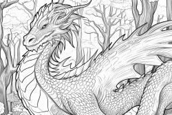 fantasy dragon in a magical forest