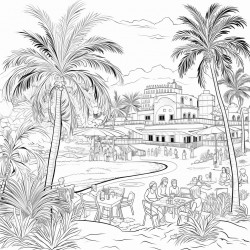 european summer beaches cheese wine palm trees people playing having fun