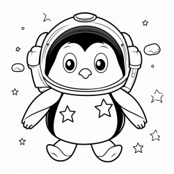 penguin in space