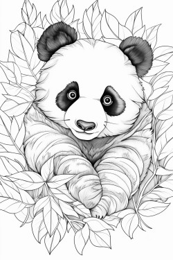 panda eating leaves