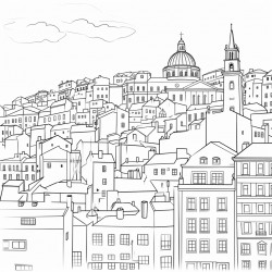 create a coloring page of lisbon city