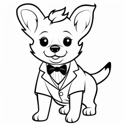 a dog in a tuxedo