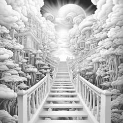 swirling stairs to the clouds