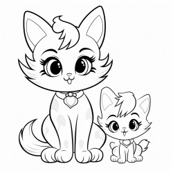 kitties mom and bany