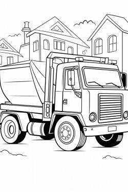 garbage truck picking up a single trash can