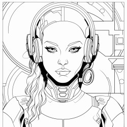 black futuristic woman