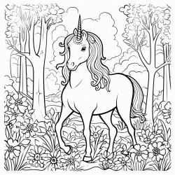 a unicorn in the forest