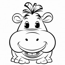 a cartoon hippo with a huge hairdo