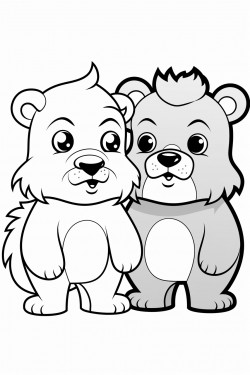 two cute animated animals beefing it out