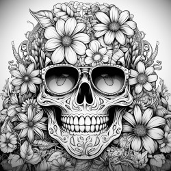 a groovy ghost wearing sunglasses and a flower crown