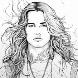 a teen boy with long hair and a body