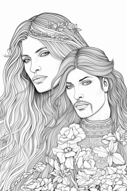 figure with a man with long hair