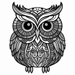 an owl with bright colors