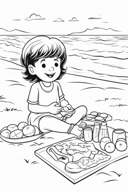 picnic at the beach with fun foods