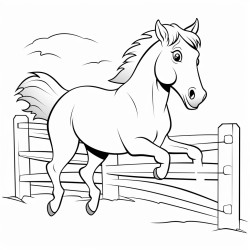 horse jumping a fence