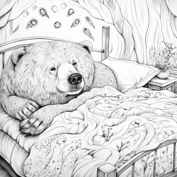 bear in bed