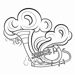 smoke in the shape of a tuba