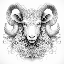 mandala goat face coloring page