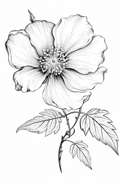 flower in the format of a botanical illustration plate