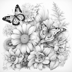 flowers and butterflies