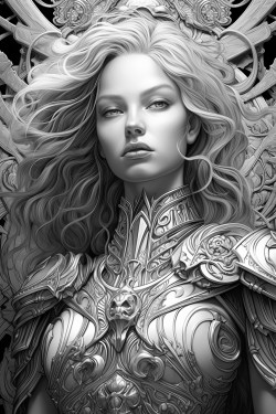 human sun goddess in knights armor