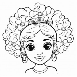 little african american girl with pretty hair style