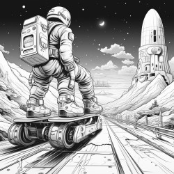 space with inline skates