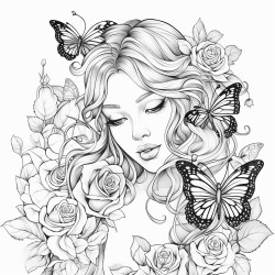 butterflies and roses