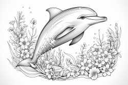 dolphine drinks coffee under the sea