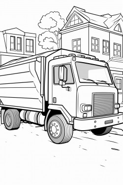 garbage truck picking up a single trash can