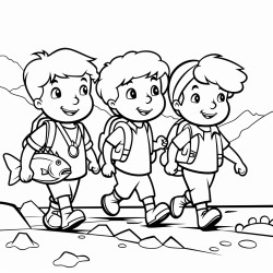 as the two fathers and one son walked back home everyone was happy because each had a fish event though only three fish had been caught