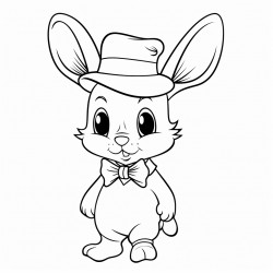 little bunny with a hat and bow