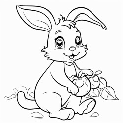 un lapin mange une carotte