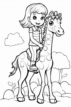 girl riding giraffe