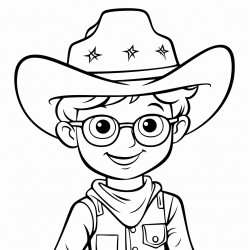 un paresseux avec des lunette un chapeau de cowboy dans une classe avec des lves humains