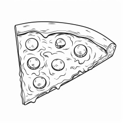 a simple pizza slice with melting cheese pepperoni and olive slices