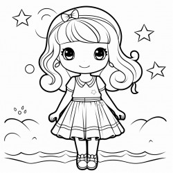 cute summer girl to coloring