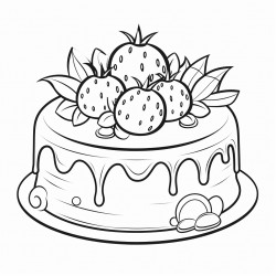 a cute cake with strawberries
