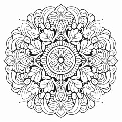 a mandala with intricate geometric paisley patterns