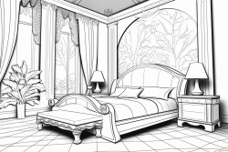art deco style bedroom interrior