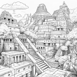 futuristic aztec city in the jungle