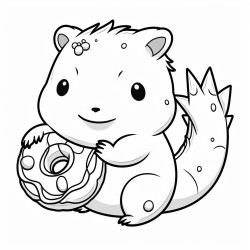 an axolotl and doughnut
