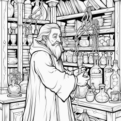 a detailed witchs apothecary