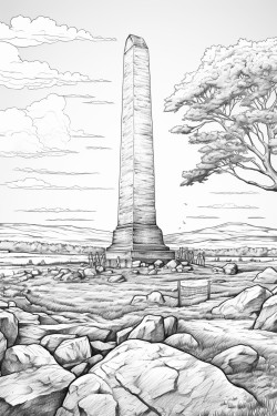 realistic coloring page of the monument to the forefathers that is in plymouth massachussets