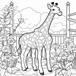 giraffe in a garden