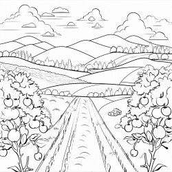 apple orchard on hills