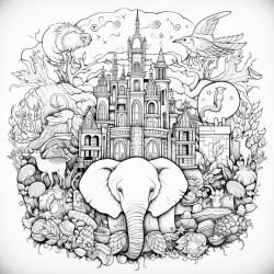 a magical world with books and animals