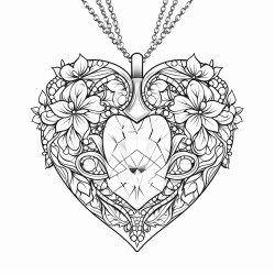 heart shape crystal jewel  necklace