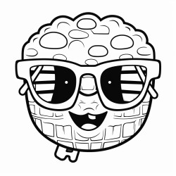 waffle with sun glasses looking super hip and groovy