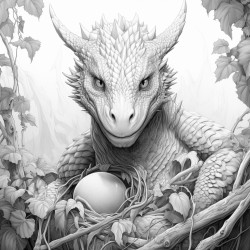 a dragon giving birth